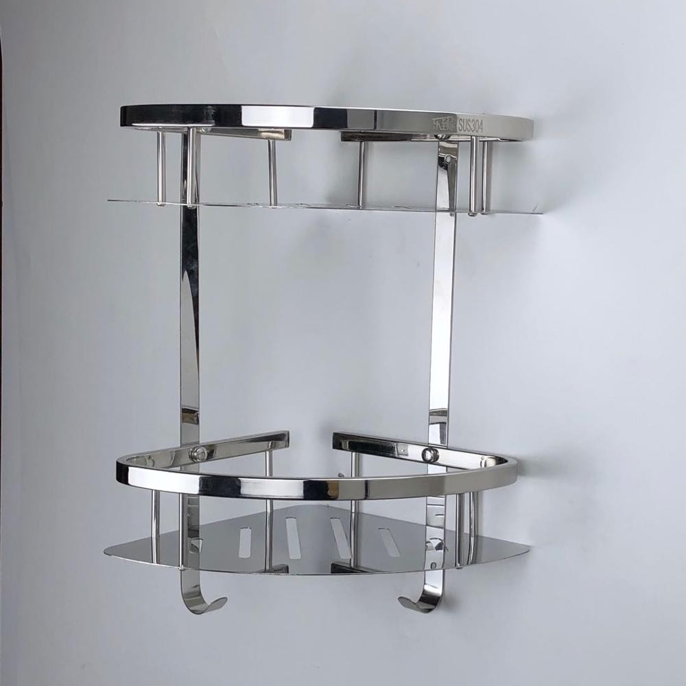 2 Pieces Stainless Modern Metal Shower Shelf V4 – WiseDec